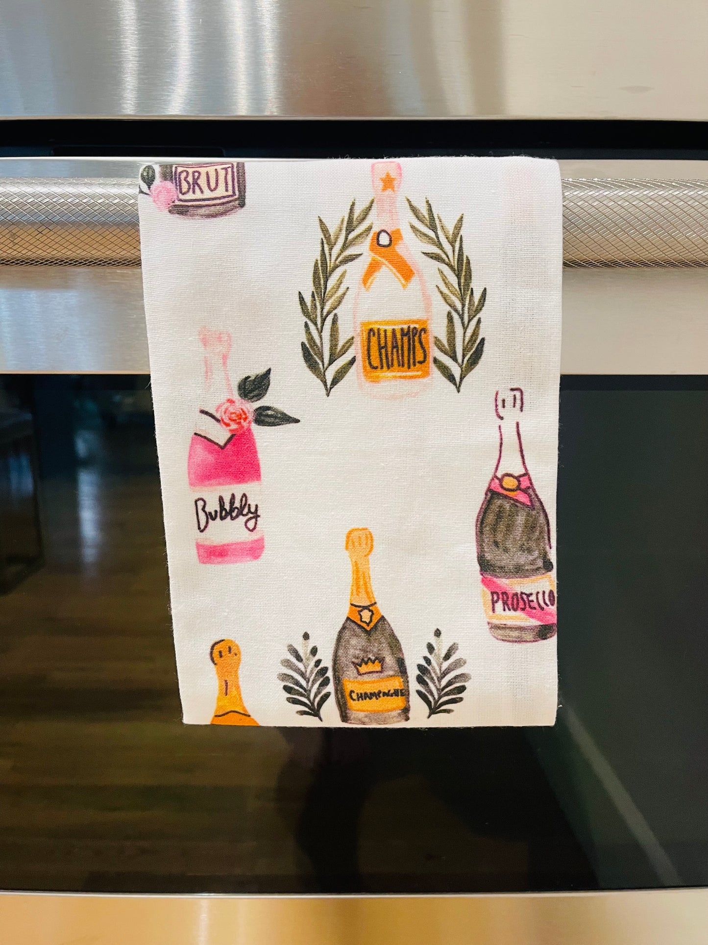 French “Bubbly” Tea Towel