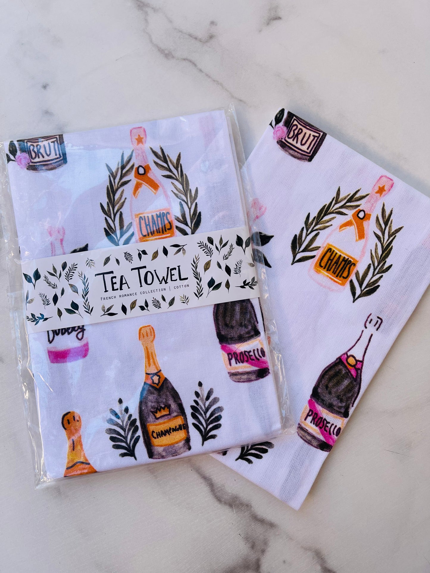 French “Bubbly” Tea Towel